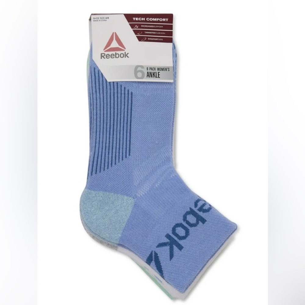 Reebok women’s target cushion multi color ankle socks; 6 pack; shoe size 9-12 - Picture 2 of 2